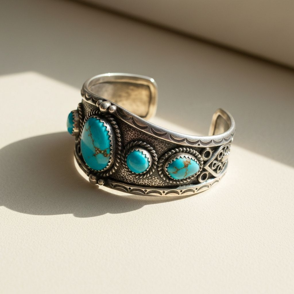 Artisan crafting turquoise jewelry